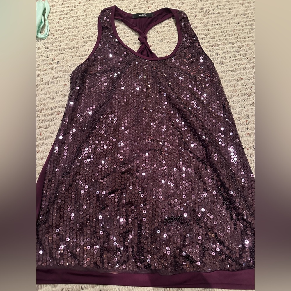 Purple sequin top